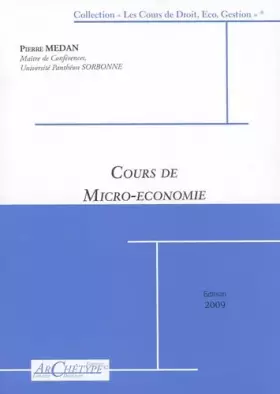 Couverture du produit · Cours de micro-économie