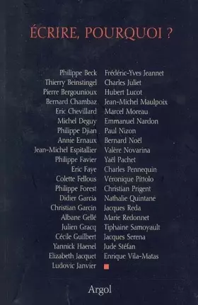 Couverture du produit · Ecrire, pourquoi ?