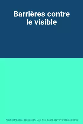 Couverture du produit · Barrières contre le visible