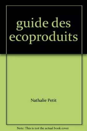 Couverture du produit · guide des écoproduits
