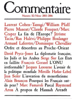 Couverture du produit · Commentaire, N° 112 Hiver 2005-20 :