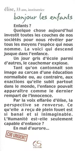 Couverture du produit · Bonjour les enfants