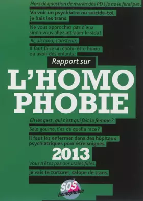 Couverture du produit · Rapport sur l'homophobie 2013