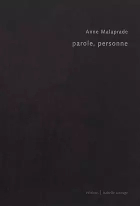 Couverture du produit · Parole, personne