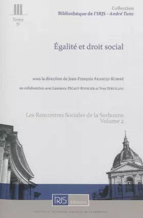 Couverture du produit · Egalité et droit social