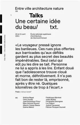 Couverture du produit · Talks : Une certaine idEe du beau /franCais