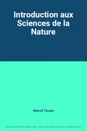 Couverture du produit · Introduction aux Sciences de la Nature