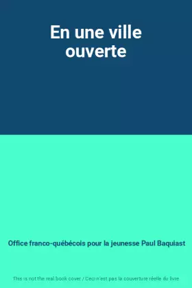 Couverture du produit · En une ville ouverte