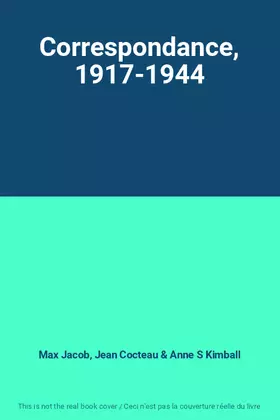 Couverture du produit · Correspondance, 1917-1944