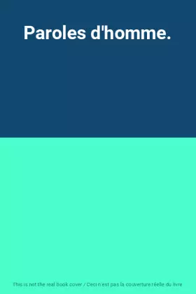 Couverture du produit · Paroles d'homme.