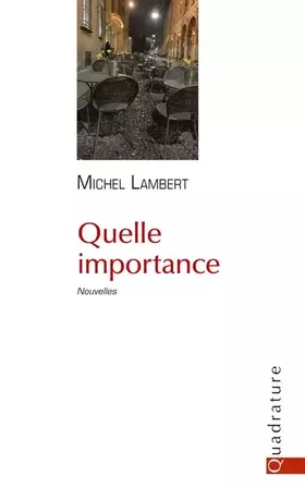 Couverture du produit · Quelle importance