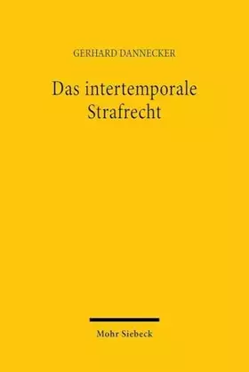 Couverture du produit · Das intertemporale Strafrecht: Habil.-Schr.