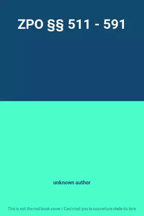 Couverture du produit · ZPO §§ 511 - 591