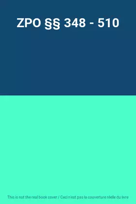Couverture du produit · ZPO §§ 348 - 510