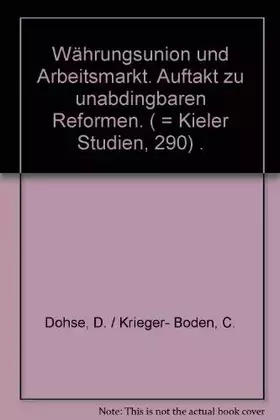 Couverture du produit · Währungsunion und Arbeitsmarkt (Kieler Studien)