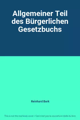 Couverture du produit · Allgemeiner Teil des Bürgerlichen Gesetzbuchs