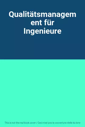 Couverture du produit · Qualitätsmanagement für Ingenieure