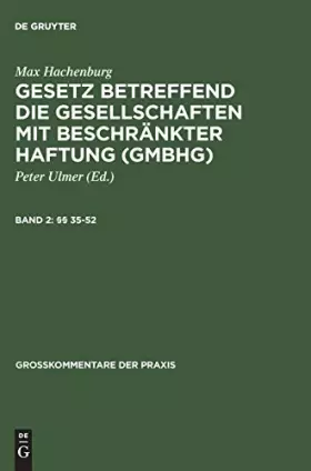 Couverture du produit · §§ 35–52 (Großkommentare der Praxis)