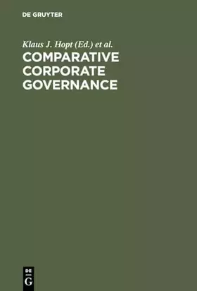 Couverture du produit · Comparative Corporate Governance: Essays and Materials