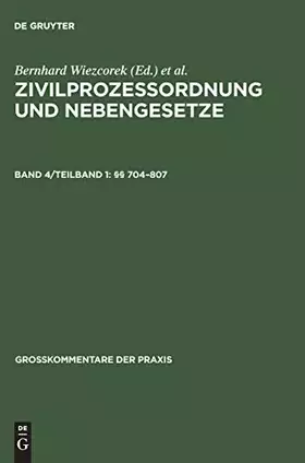 Couverture du produit · §§ 704–807: §§ 704-807 (Großkommentare der Praxis)
