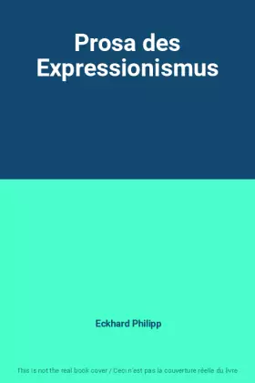 Couverture du produit · Prosa des Expressionismus