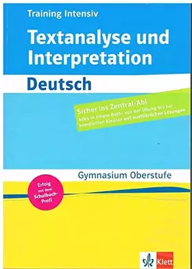Couverture du produit · Training intensiv Textanalyse und Interpretation Deutsch: Gymnasium Oberstufe