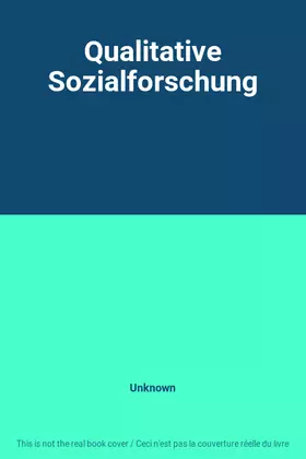 Couverture du produit · Qualitative Sozialforschung