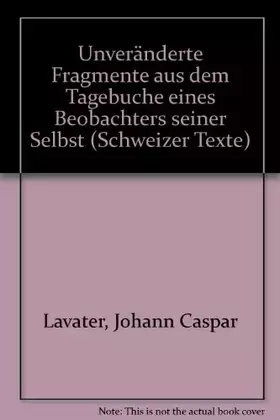 Couverture du produit · Unveränderte Fragmente aus dem Tagebuch eines Beobachters