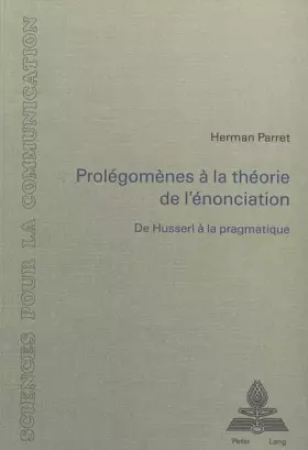 Couverture du produit · Prolegomenes a la theorie de l'enonciation