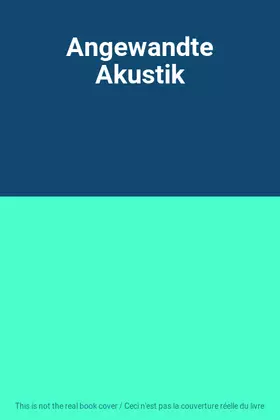 Couverture du produit · Angewandte Akustik
