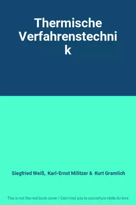 Couverture du produit · Thermische Verfahrenstechnik