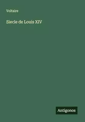 Couverture du produit · Siecle de Louis XIV