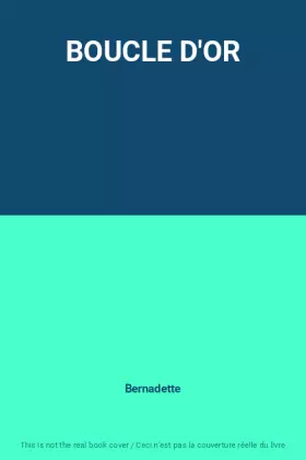 Couverture du produit · BOUCLE D'OR