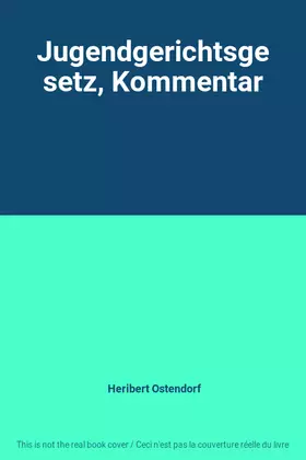 Couverture du produit · Jugendgerichtsgesetz, Kommentar