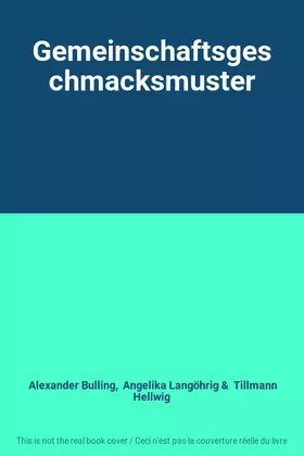 Couverture du produit · Gemeinschaftsgeschmacksmuster