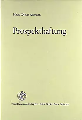 Couverture du produit · Prospekthaftung