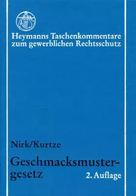 Couverture du produit · Geschmacksmustergesetz: Kommentar