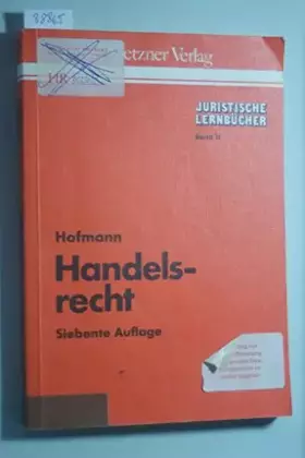 Couverture du produit · Handelsrecht