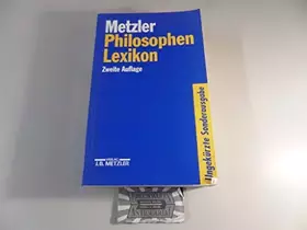 Couverture du produit · Metzler Philosophen Lexikon