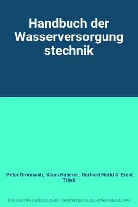 Couverture du produit · Handbuch der Wasserversorgungstechnik