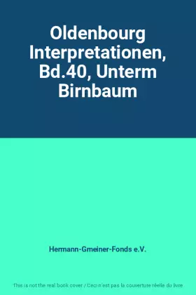 Couverture du produit · Oldenbourg Interpretationen, Bd.40, Unterm Birnbaum