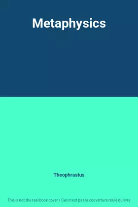 Couverture du produit · Metaphysics
