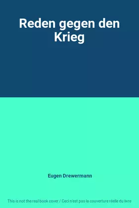 Couverture du produit · Reden gegen den Krieg