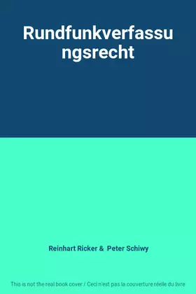 Couverture du produit · Rundfunkverfassungsrecht