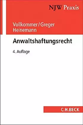 Couverture du produit · Anwaltshaftungsrecht