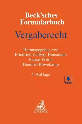 Couverture du produit · Beck'sches Formularbuch Vergaberecht