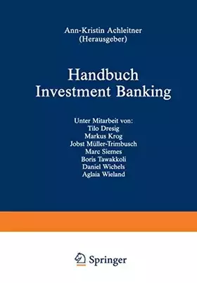 Couverture du produit · Handbuch Investment Banking