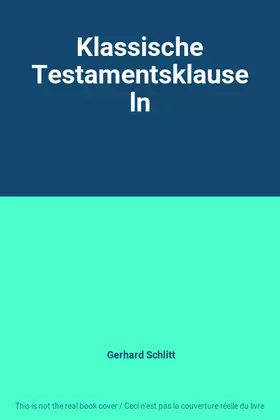 Couverture du produit · Klassische Testamentsklauseln