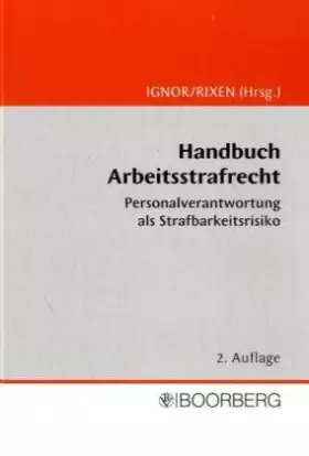Couverture du produit · Handbuch Arbeitsstrafrecht