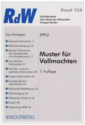 Couverture du produit · Muster für Vollmachten